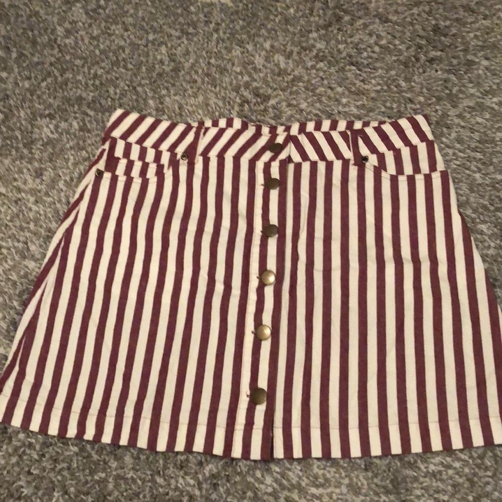 Forever 21 striped button up skirt